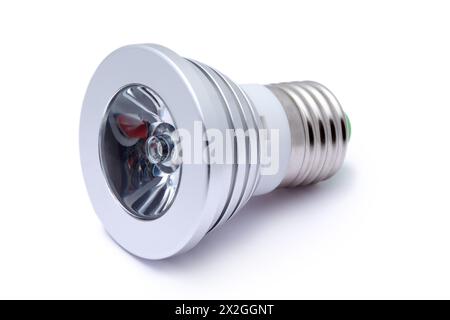 Multi color LED light bulb isolated on white background, LED Flashlight Stock Photo