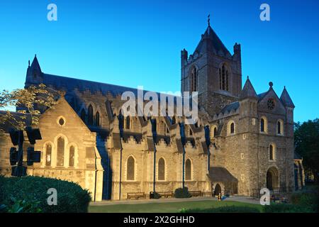 Famous Christ Church Cathedral at evening in Dublin, Ireland Stock Photo