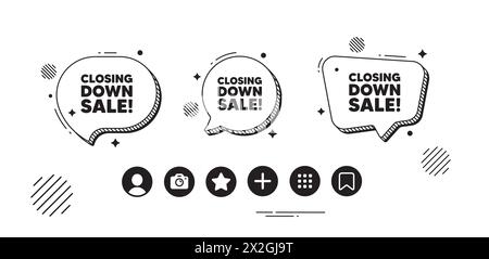 Closing down sale. Special offer price sign. Speech bubble offer icons. Vector Stock Vector