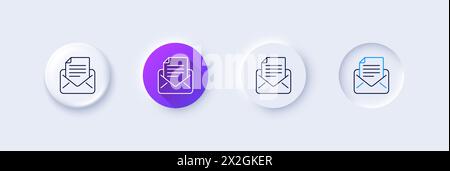 Mail correspondence line icon. Read Message sign. Line icons. Vector Stock Vector