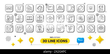 Third party, Waterproof and Approved line icons pack. For web app. 3d design elements. Vector Stock Vector