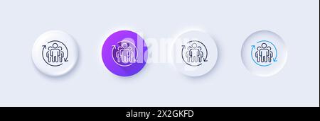 Teamwork line icon. Employees rotation sign. Core value. Line icons. Vector Stock Vector