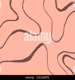 Colored doodle Decorative texture with tangled curved lines. Scrawl squiggly pastel print. Creative abstract art background collection for children or Stock Vector