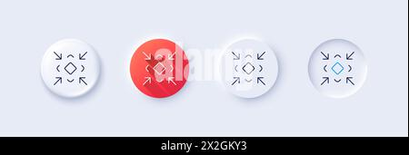 Minimize arrow line icon. Small screen sign. Line icons. Vector Stock Vector