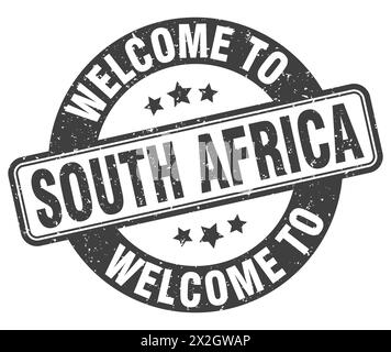 Welcome to South Africa stamp. South Africa round sign isolated on white background Stock Vector