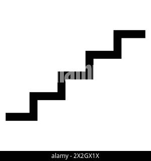 Staircase, stairs or stairwell sign line art vector icon for print. Black, bold, regular, thin, light icon from hotel and restaurant collection. Stock Vector