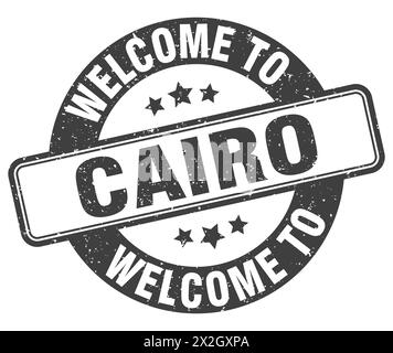 Welcome to Cairo stamp. Cairo round sign isolated on white background Stock Vector
