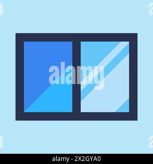 Blue Closed Window Icon Stock Vector