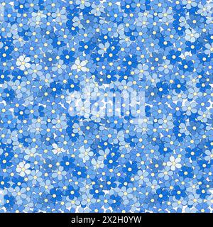 Simple forget me not flowers seamless pattern Stock Vector
