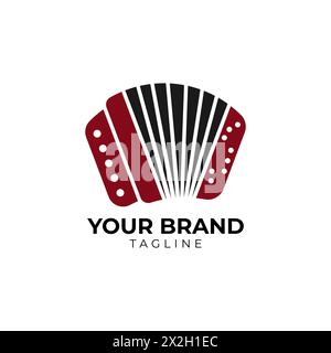 Akordeon Musical Instrument logo simple Stock Vector