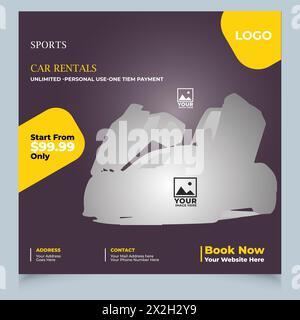 Black friday car sale social media post template Stock Vector