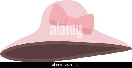 elegant summer pink sun hat with bow Stock Vector