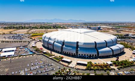 Glendale, AZ - April 7, 2024: State Farm Stadium is a multi-purpose retractable roof stadium in Glendale, Arizona, United States, west of Phoenix. It Stock Photo
