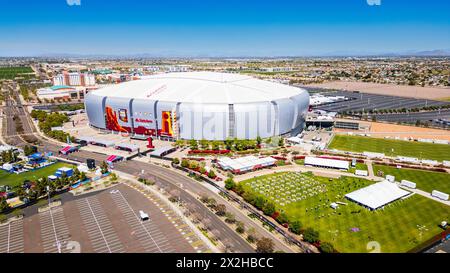 Glendale, AZ - April 7, 2024: State Farm Stadium is a multi-purpose retractable roof stadium in Glendale, Arizona, United States, west of Phoenix. It Stock Photo