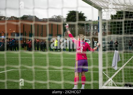 The action during Women's National League Plate Semi-Final between Exeter City v Derby County at Exwick Sports Hub. (Jude Byron/SPP) Credit: SPP Sport Press Photo. /Alamy Live News Stock Photo