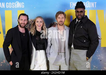 (left to right) Aaron Taylor-Johnson, Emily Blunt, Ryan Gosling and Winston Duke attending a special screening of The Fall Guy at the BFI Imax Waterloo, London. Picture date: Monday April 22, 2024. Stock Photo