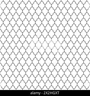 Moroccan seamless patern. Repeating morocco motif. Black patternes isolated on white background. Repeated indian tile. Islam simple cutting ornament Stock Vector