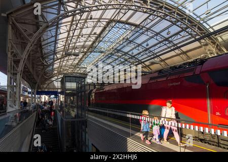 main railway station Salzburg Hauptbahnhof, Railjet trains Salzburg Flachgau Salzburg Austria Stock Photo