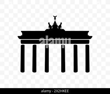 Brandenburg Gate in Potsdam, graphic design. Germany, Berlin, attractions, travel, landmark and famous place, vector design and illustration Stock Vector