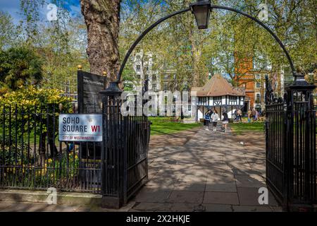 Soho Square W1 -  Soho Square is a green space in London's Soho Entertainment District dating back to 1681 - London's Soho district green spaces Stock Photo