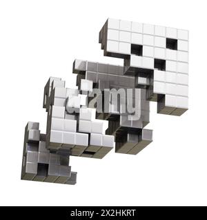 Abstract cube structure isolated on white background. 3d rendering Stock Photo