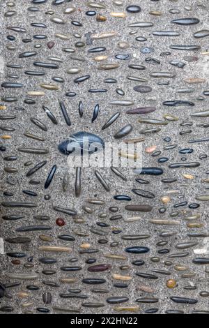 stones laid out in a pattern along a cobblestone street.in Saint Paul de Vence Stock Photo