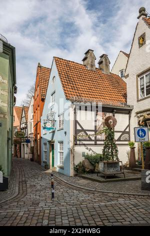 Alley with historic houses, Schnoorviertel, Schnoor, Old Town, Hanseatic City of Bremen, Germany Stock Photo