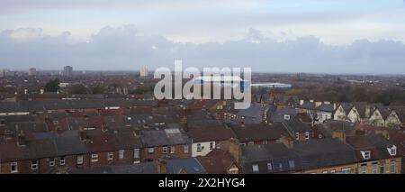 England, Liverpool - December 29, 2023: View from Anfield Stadium to Goodison Park. Stock Photo