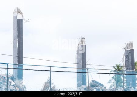 Salvador, Bahia, Brazil - September 15, 2019: View of a building being demolished in the city of Salvador, Bahia. Stock Photo