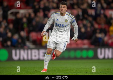 Riverside Stadium, Middlesbrough on Monday 22nd April 2024. Leeds United's Joel Piroe during the Sky Bet Championship match between Middlesbrough and Leeds United at the Riverside Stadium, Middlesbrough on Monday 22nd April 2024. (Photo: Trevor Wilkinson | MI News) Credit: MI News & Sport /Alamy Live News Stock Photo