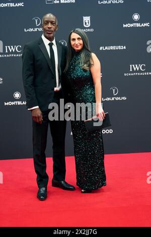 Madrid, Madrid, Spain. 22nd Apr, 2024. Michael Johnson, Armine Shamiryan attends Laureus World Sports Awards Madrid 2024 - Red Carpet at Palacio de Cibeles on April 22, 2024 in Madrid, Spain (Credit Image: © Jack Abuin/ZUMA Press Wire) EDITORIAL USAGE ONLY! Not for Commercial USAGE! Credit: ZUMA Press, Inc./Alamy Live News Stock Photo