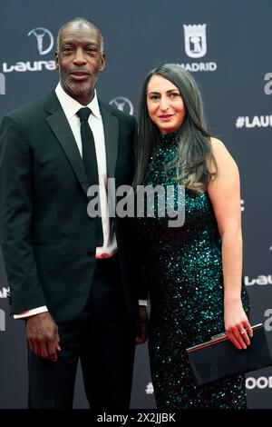 Madrid, Madrid, Spain. 22nd Apr, 2024. Michael Johnson, Armine Shamiryan attends Laureus World Sports Awards Madrid 2024 - Red Carpet at Palacio de Cibeles on April 22, 2024 in Madrid, Spain (Credit Image: © Jack Abuin/ZUMA Press Wire) EDITORIAL USAGE ONLY! Not for Commercial USAGE! Credit: ZUMA Press, Inc./Alamy Live News Stock Photo