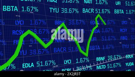 Image of data processing over blue background Stock Photo