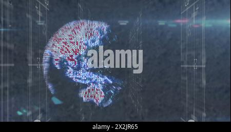 Image of shapes moving over globe Stock Photo