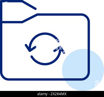 File folder and renew arrows. Seamless data synchronization and refresh, continuous auto save and cloud storage upload Stock Vector