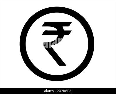 India rupee currency sign silhouette Stock Vector