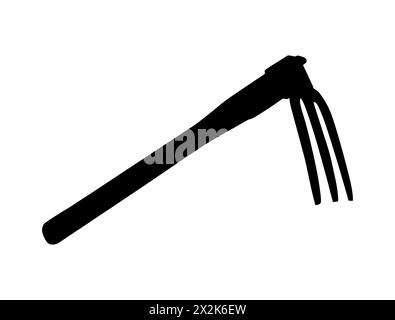 Fork hoe tool silhouette vector art Stock Vector