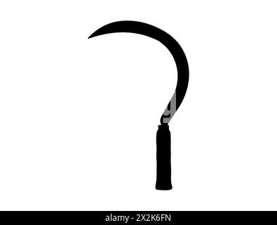Grass sickle silhouette vector art Stock Vector