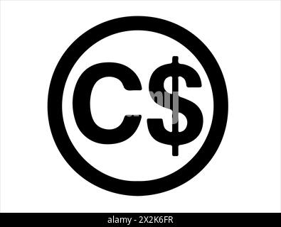 Canada dollar currency sign silhouette Stock Vector