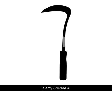 Grass sickle silhouette vector art Stock Vector