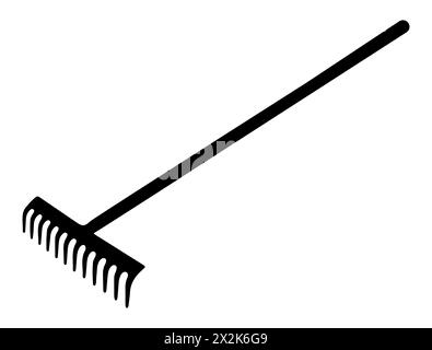 Garden rake silhouette vector art Stock Vector