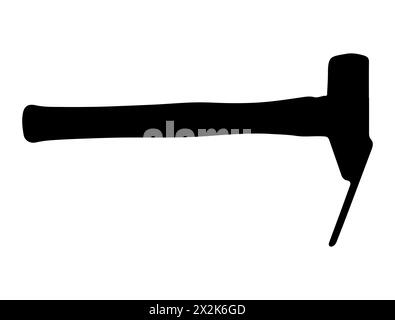 Trapline hammer silhouette vector art Stock Vector