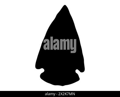 Native American stone arrowhead silhouette vector art Stock Vector ...