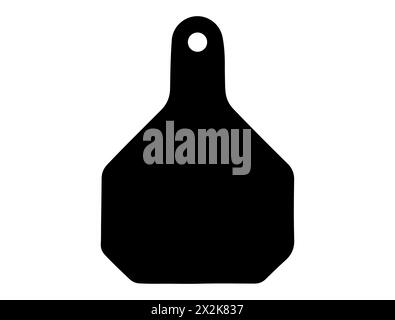 Steer eartag silhouette vector art Stock Vector