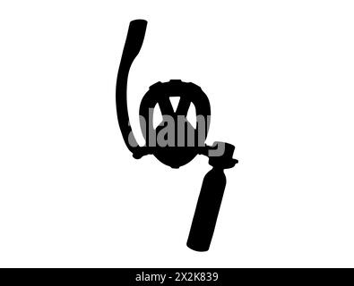 Snorkel mask silhouette vector art Stock Vector