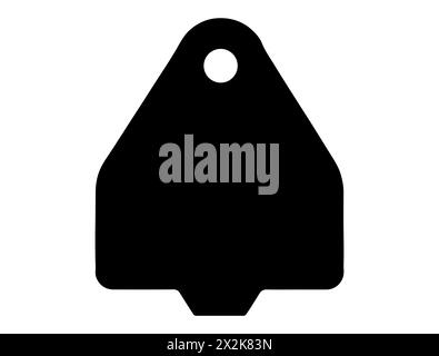 Steer eartag silhouette vector art Stock Vector