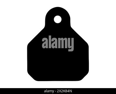 Steer eartag silhouette vector art Stock Vector