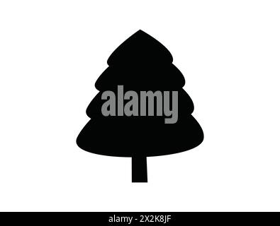 Christmas tree silhouette vector art Stock Vector
