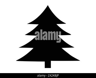 Christmas tree silhouette vector art Stock Vector