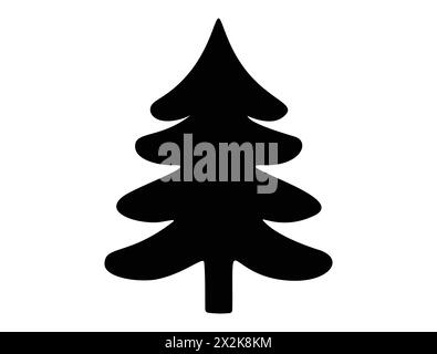 Christmas tree silhouette vector art Stock Vector